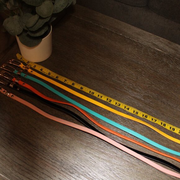 womens faux patent leather skinny dress belts lot of 5 - Picture 5 of 5